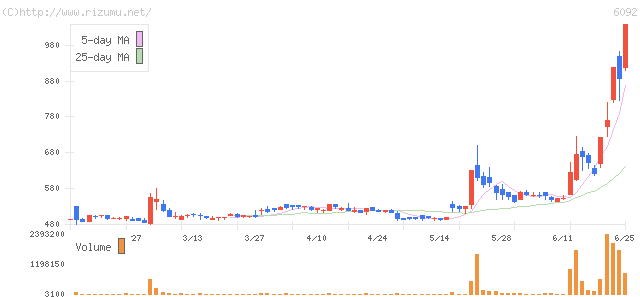 エンバイオ・ホールディングス・株価チャート